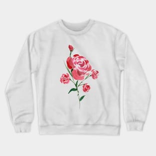 Red Watercolor Roses Crewneck Sweatshirt